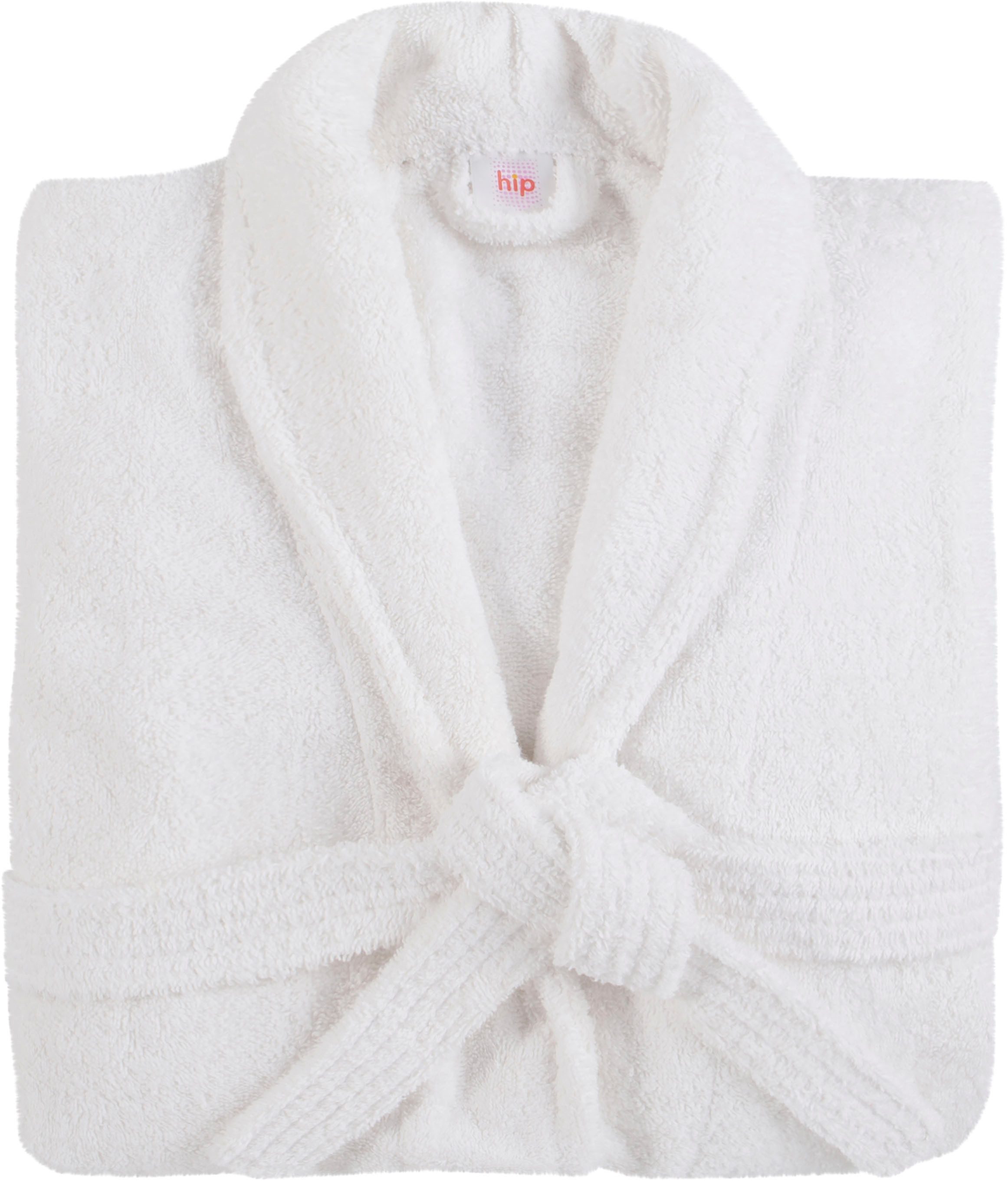 hip Unisex-Bademantel Hip Bathrobe uni - Blue, Midilänge, Walkfrottee, Schalkragen, Gürtel, Schalkragen, Gürtel, Taschen, Baumwolle, Frottee, Weich