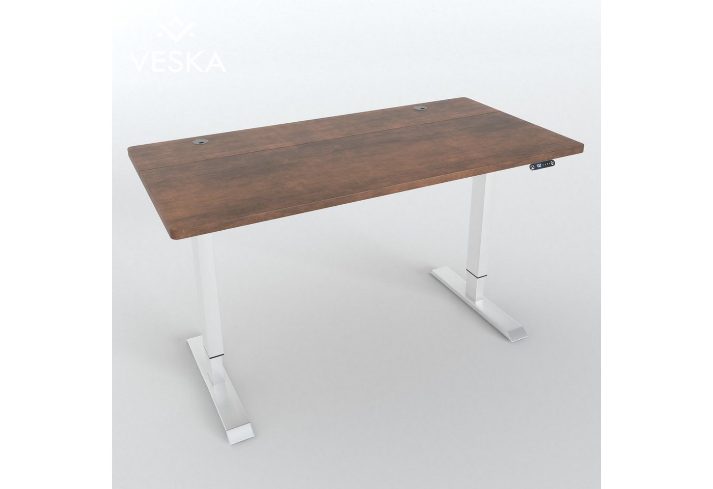 VESKA Schreibtisch Höhenverstellbar 140 x 70 cm - Bürotisch Elektrisch (mit Touchscreen, Sitz- & Stehpult Home Office)