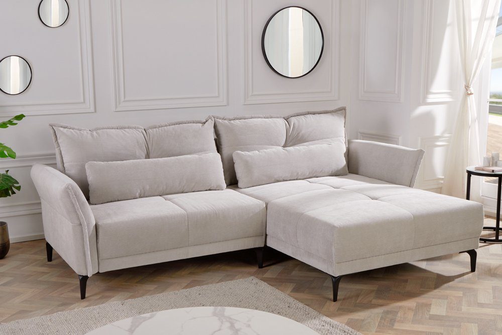 riess-ambiente Ecksofa DESIGNO 250cm beige / schwarz, Einzelartikel 1 Teile günstig online kaufen