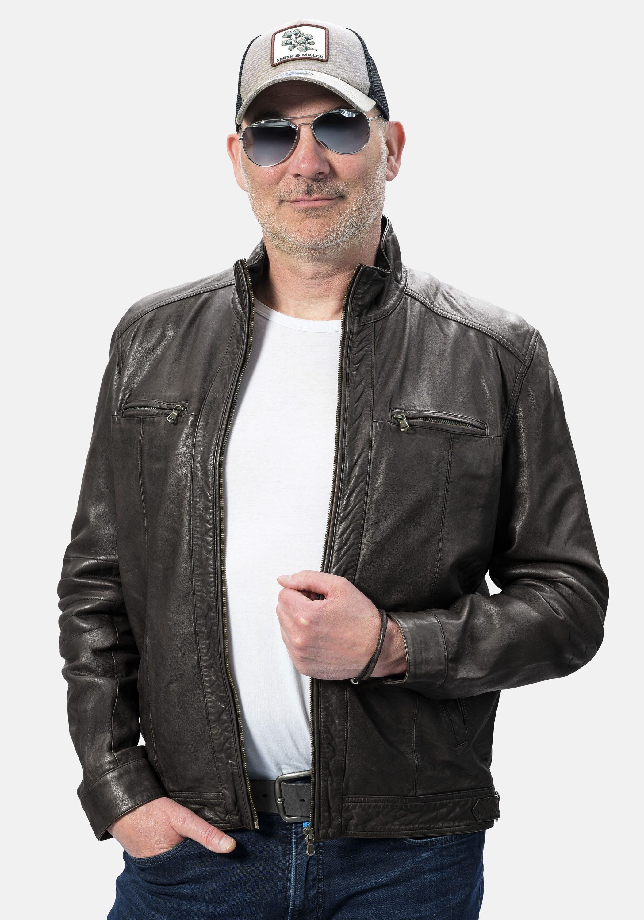 18N62 Lederjacke NEGASCON (1-St) aus weichem Leder