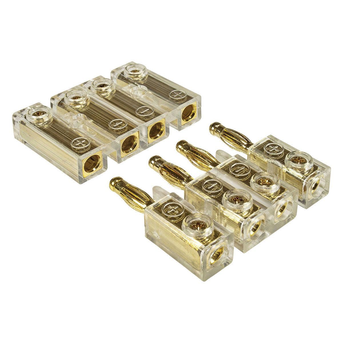 tomzz Audio 4-fach Kabel-Steckverbinder Bananenstecker Bananenkupplung Soundboard KFZ-Adapter