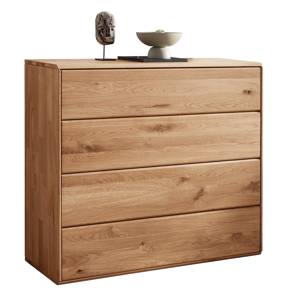 Main Möbel Kommode 100x91cm "Messina" Wildeiche massiv 4SK