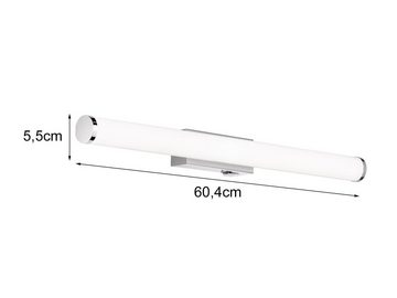 meineWunschleuchte Spiegelleuchte, LED fest integriert, Warmweiß, 2er Set Wand-lampe mit Schalter Badlampen Gäste WC Silber, Breite 60cm