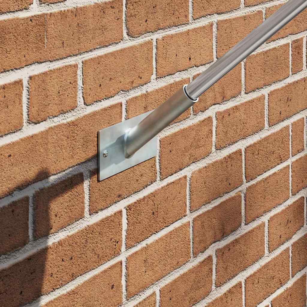 vidaXL Tandemstangen-Halterung Fahnen Pole Holde Silber 13 x 6 x 0,2 cm Stahl, (1-St)
