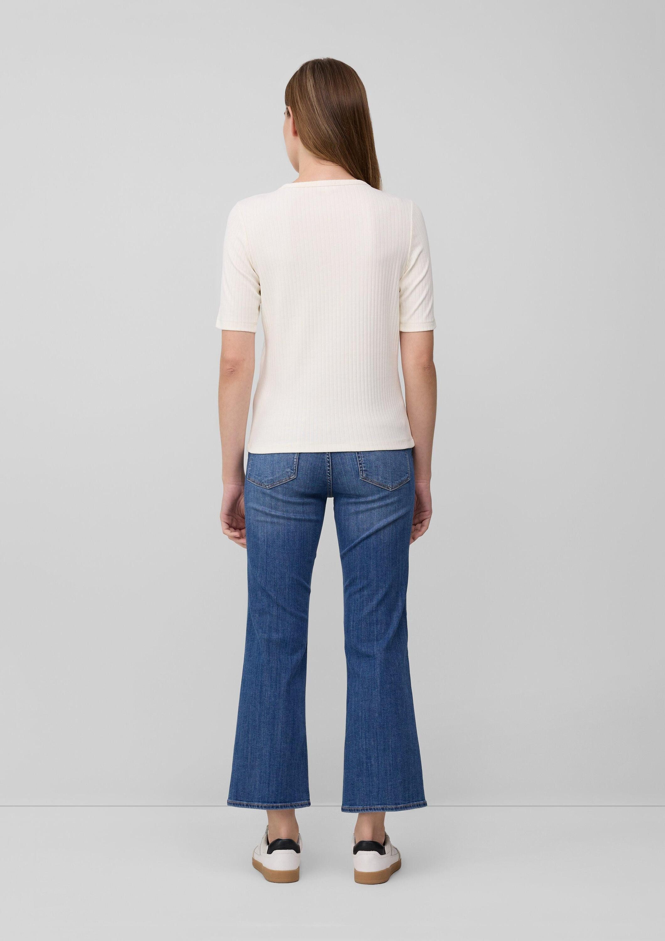 s.Oliver Kurzarmshirt T-Shirt Geripptes Jerseyshirt aus Baumwollstretch