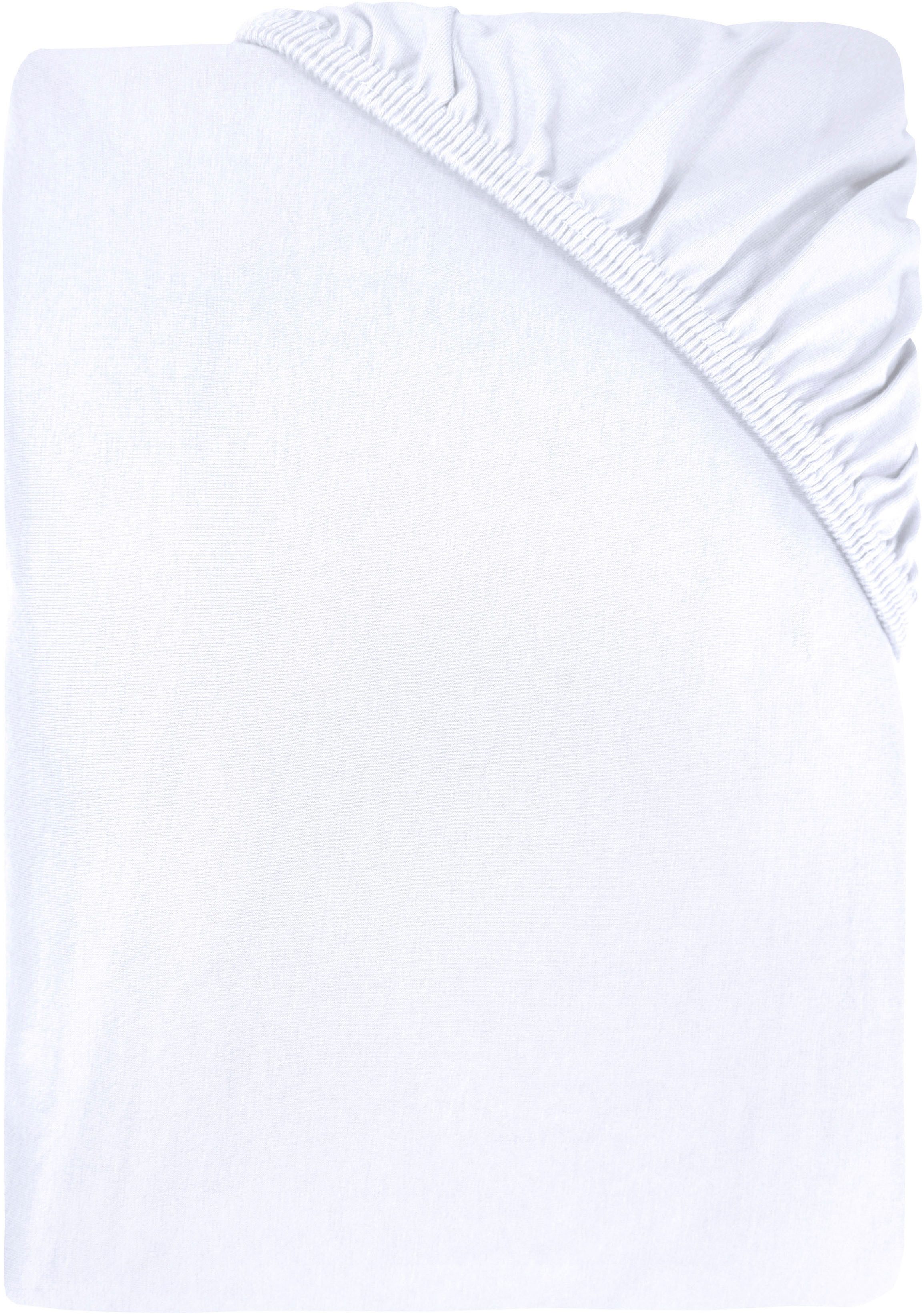 Dyckhoff Spannbettlaken Uni, Jersey, Gummizug: rundum, (1 Stück), Angenehm weich, besonders flexibel, bis 25cm Matratzenhöhe