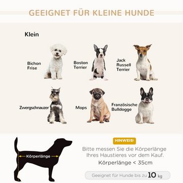 PawHut Tierbett Haustiersofa Hundesofa mit Matte Lagerraum Naturholz+Plüsch Hellgrau, Plüsch, 76B x 45T x 43H cm