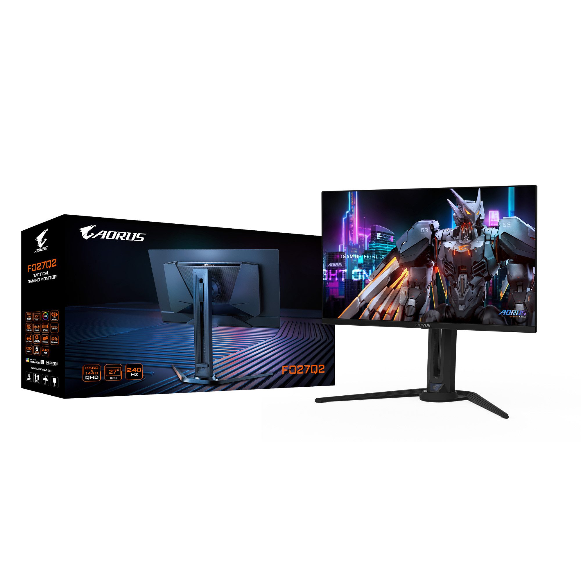 Gigabyte AORUS FO27Q2 Gaming-Monitor (67,8 cm/27 ", 2560 x 1440 px, QHD, 0,03 ms Reaktionszeit, 240 Hz, OLED)