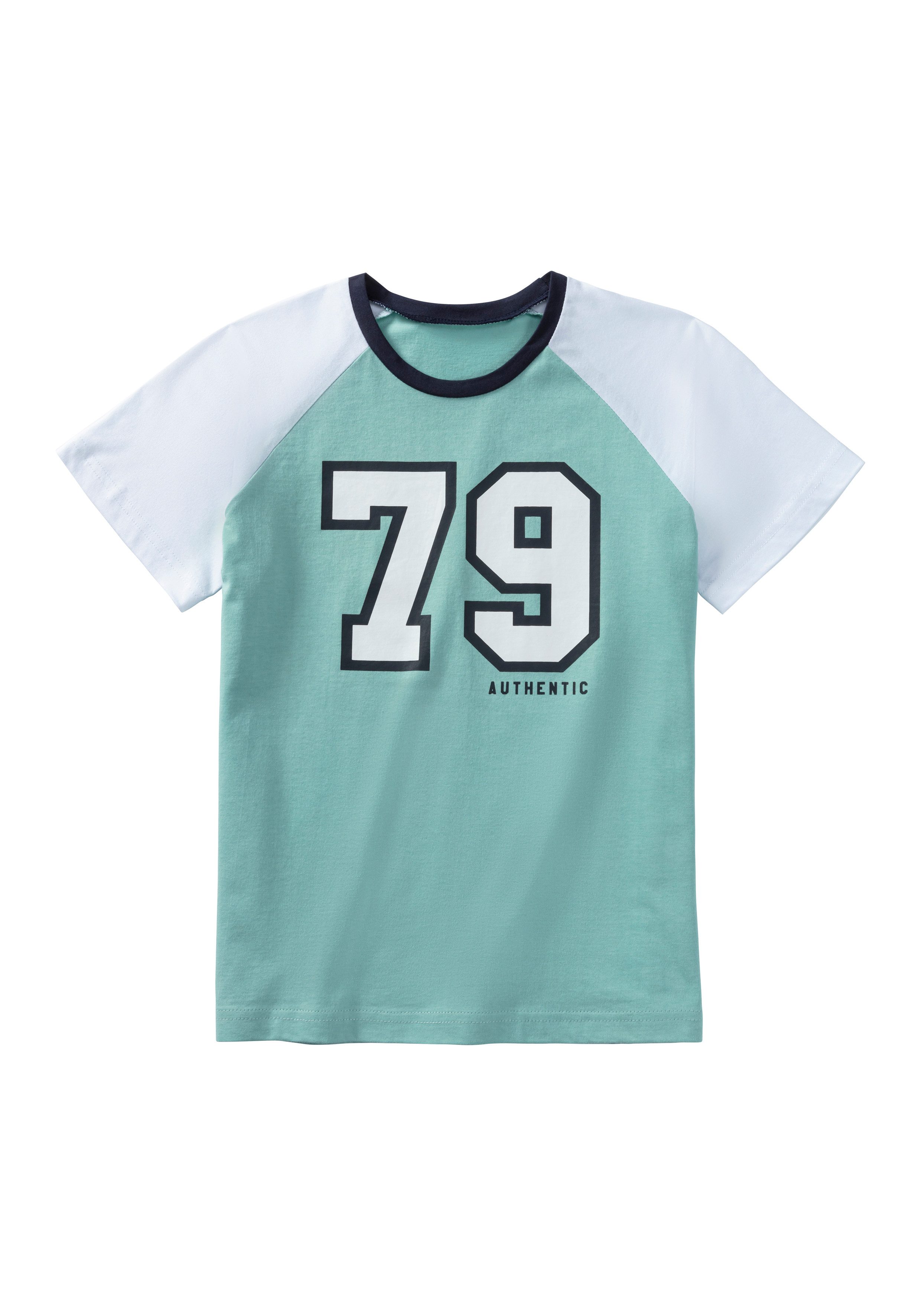 AUTHENTIC LE JOGGER Pyjama (2 tlg., 1 Stück) Schlafanzug für Jungs mit großem College-Print vorn