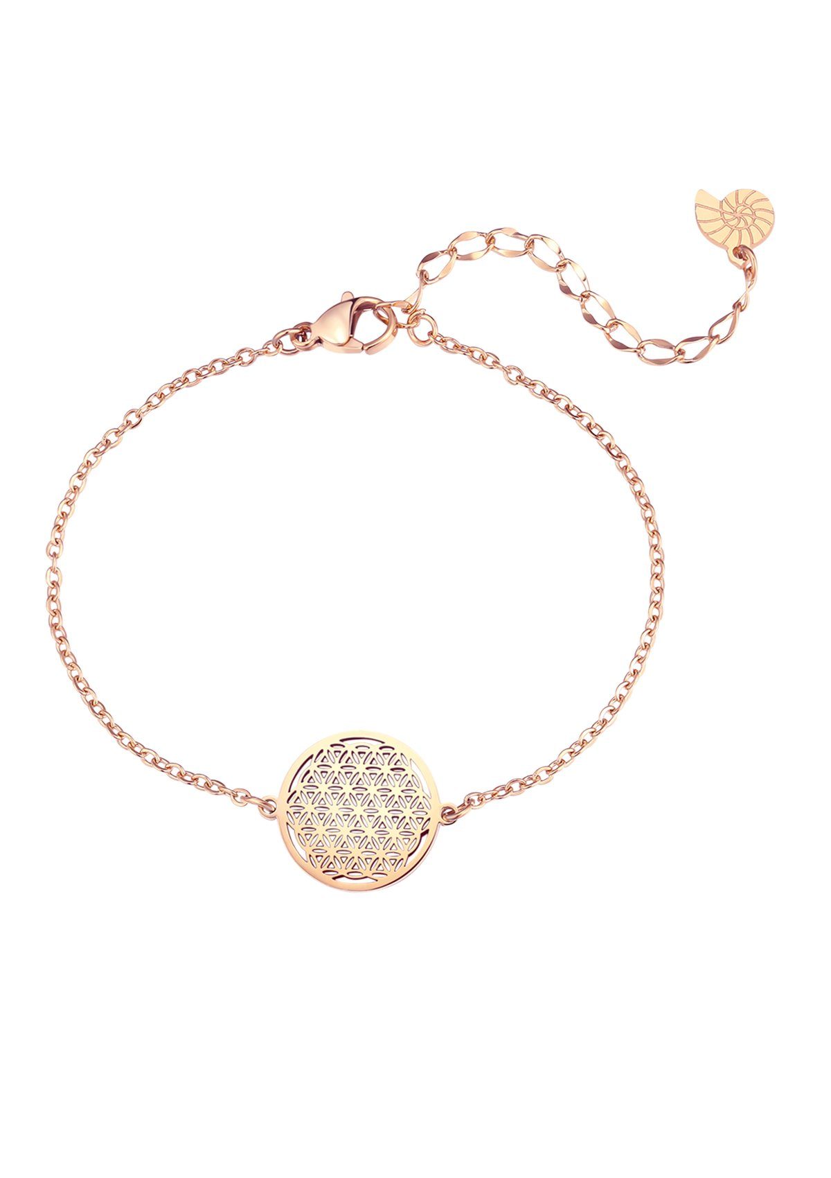 Hey Happiness Armband Edelstahl Blume des Lebens Damen 18K Gold Roségold, A günstig online kaufen