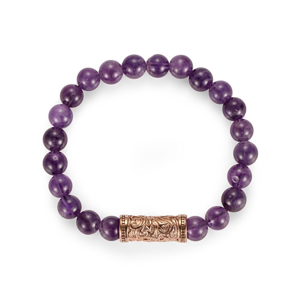 Armband "URBAN ROCKS" Stein Armband aus Amethyst und rose vergoldetem Center Piece