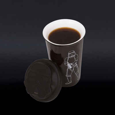 Thumbs Up Coffee-to-go-Becher »Original Stormtrooper - Keramikbecher mit Silikondeckel (schwarz)«, Keramik