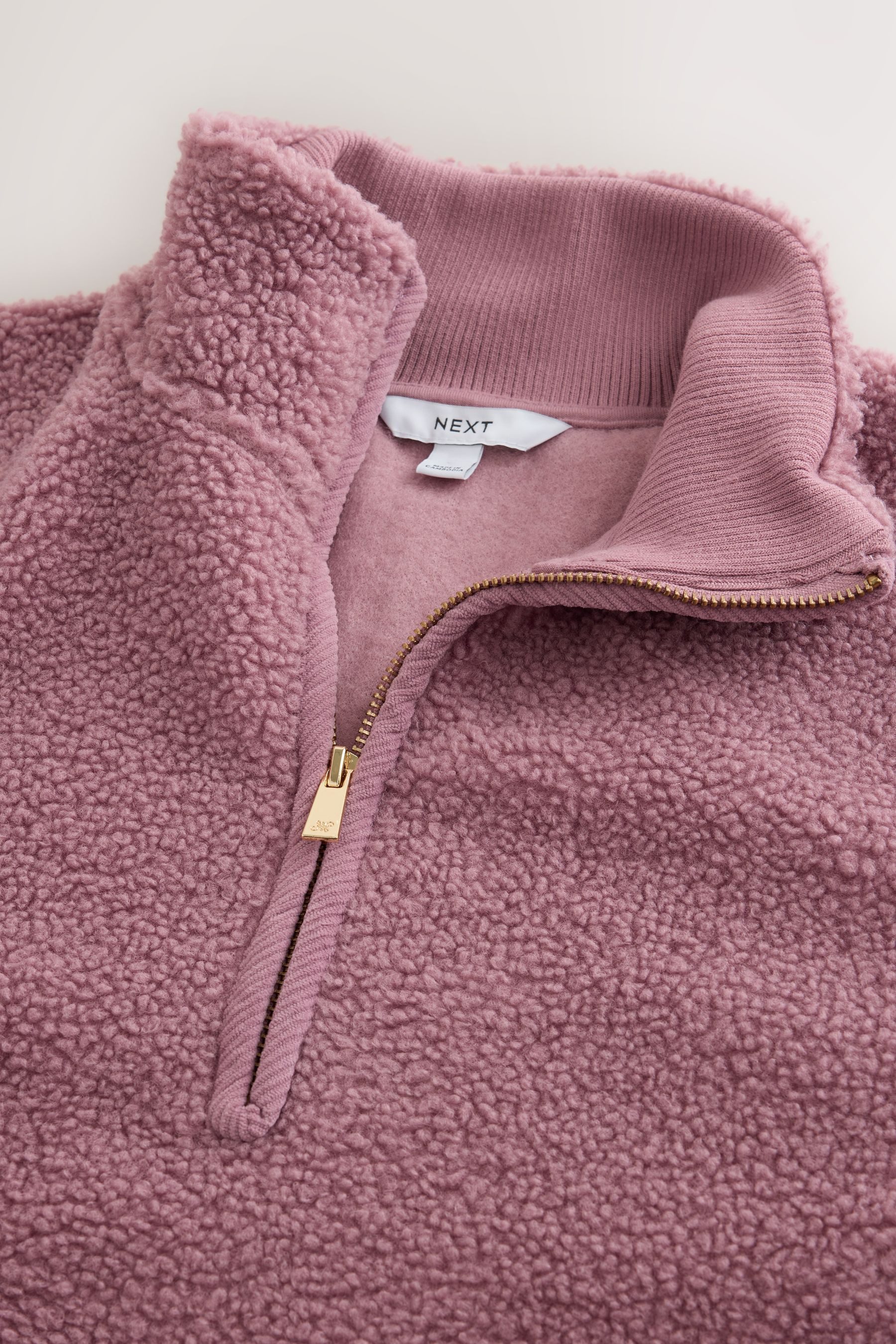 Next Fleecejacke Borg-Jacke mit Viertel-Reißverschluss (1-St) – Bild 3 von 5
