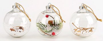 BRUBAKER Weihnachtsbaumkugel Christbaumkugel Set aus Acryl (9 St), Baumkugel Set mit Juteaufhängern, befüllte Weihnachtskugeln