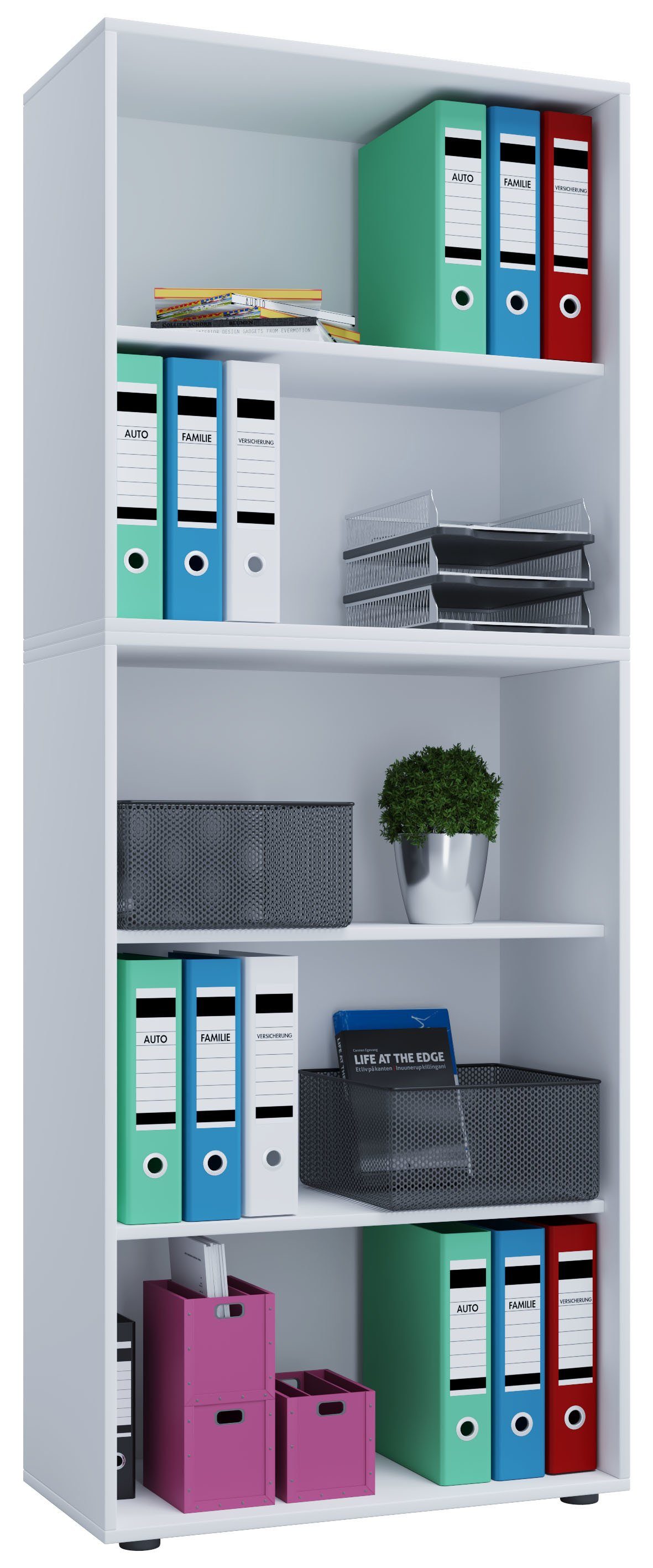 VCM Aktenregal Holz Büro Regal Bücher Ordner Aktenregal Lona 5f günstig online kaufen