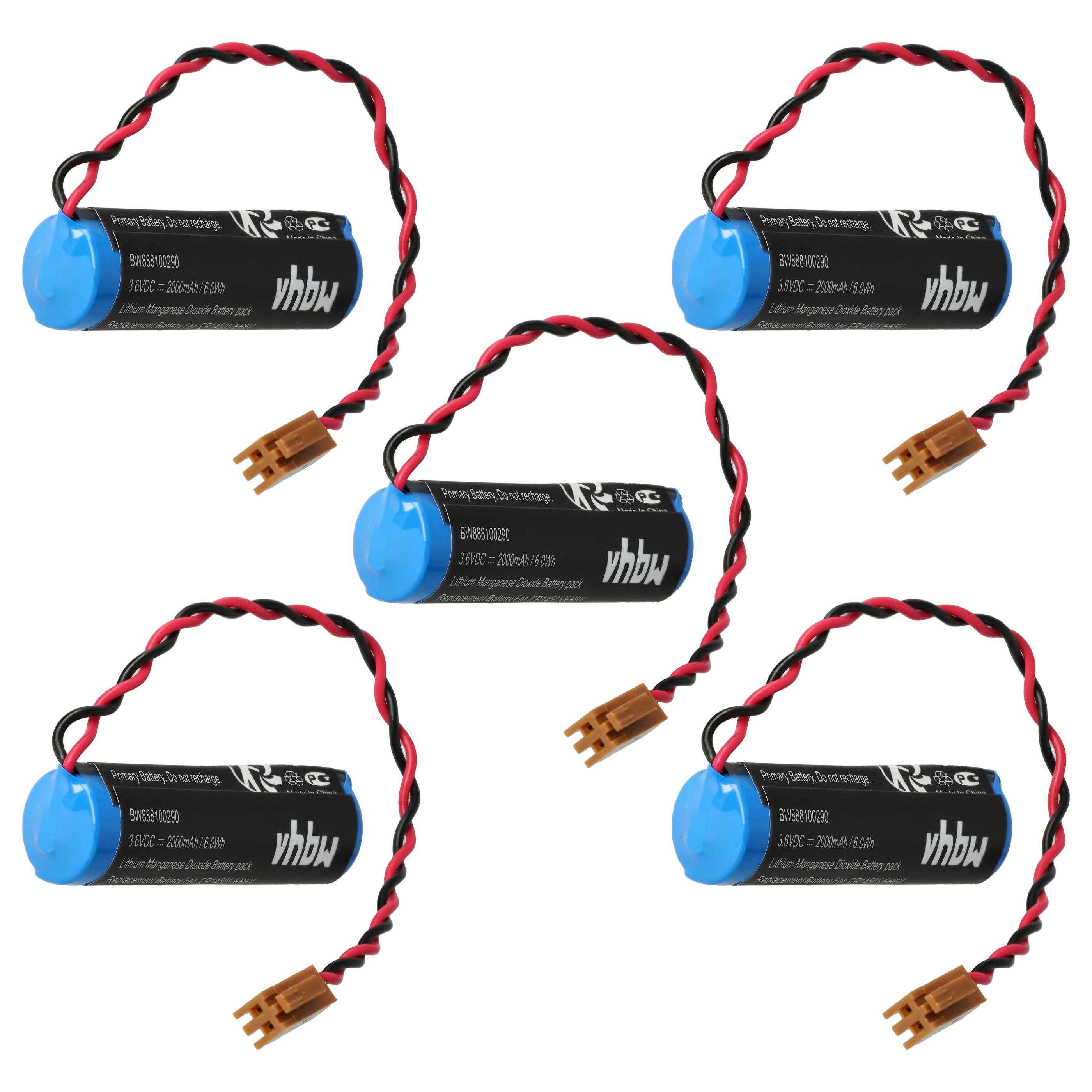 vhbw Batterie Ersatz für Toshiba ER6V, JAE2P für Batterie, Leistungsfähige Ersatz-Batterie für speicherprogrammierbare Steuerung