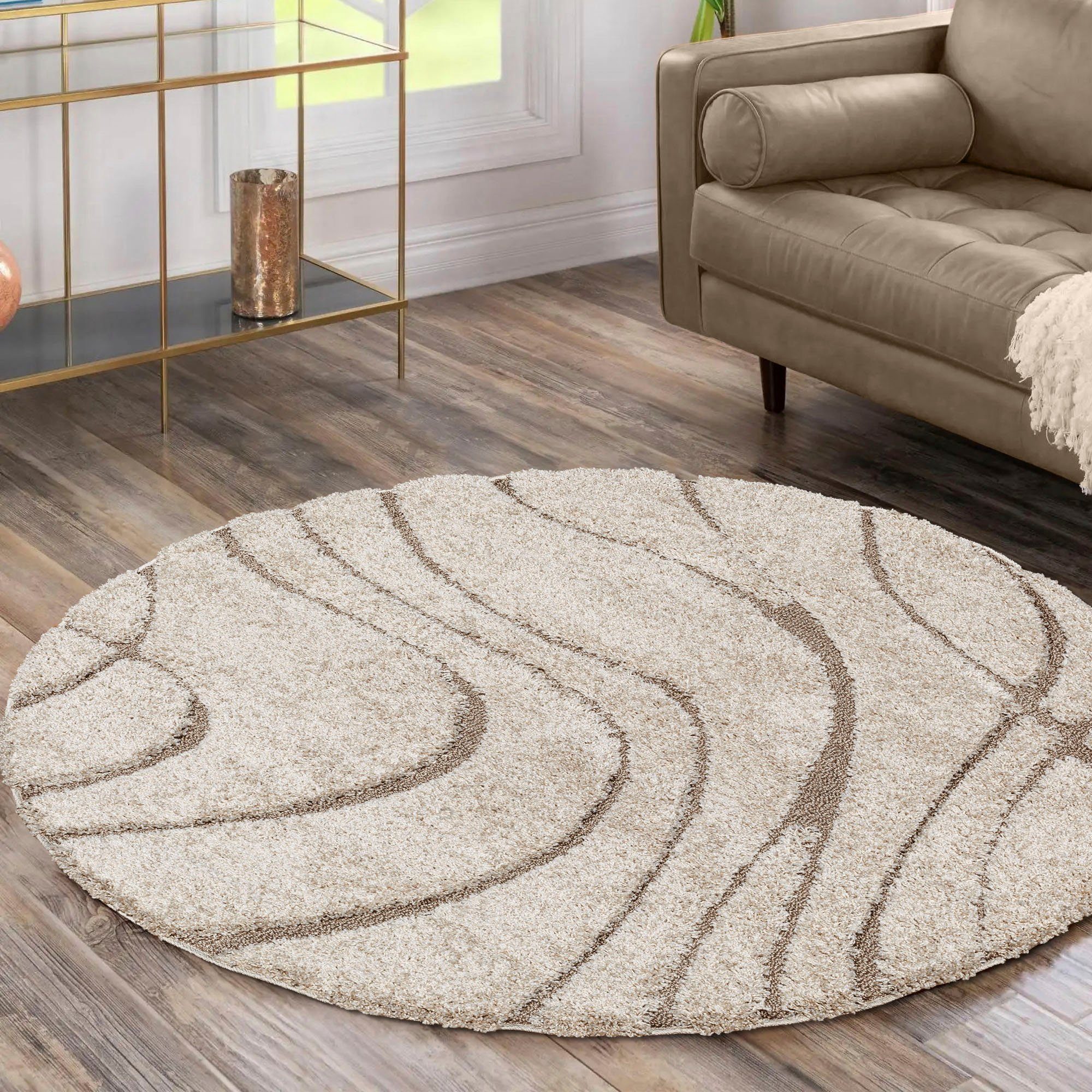 Sanat Hochflor-Teppich Luxus 3503, rund, Höhe: günstig online kaufen