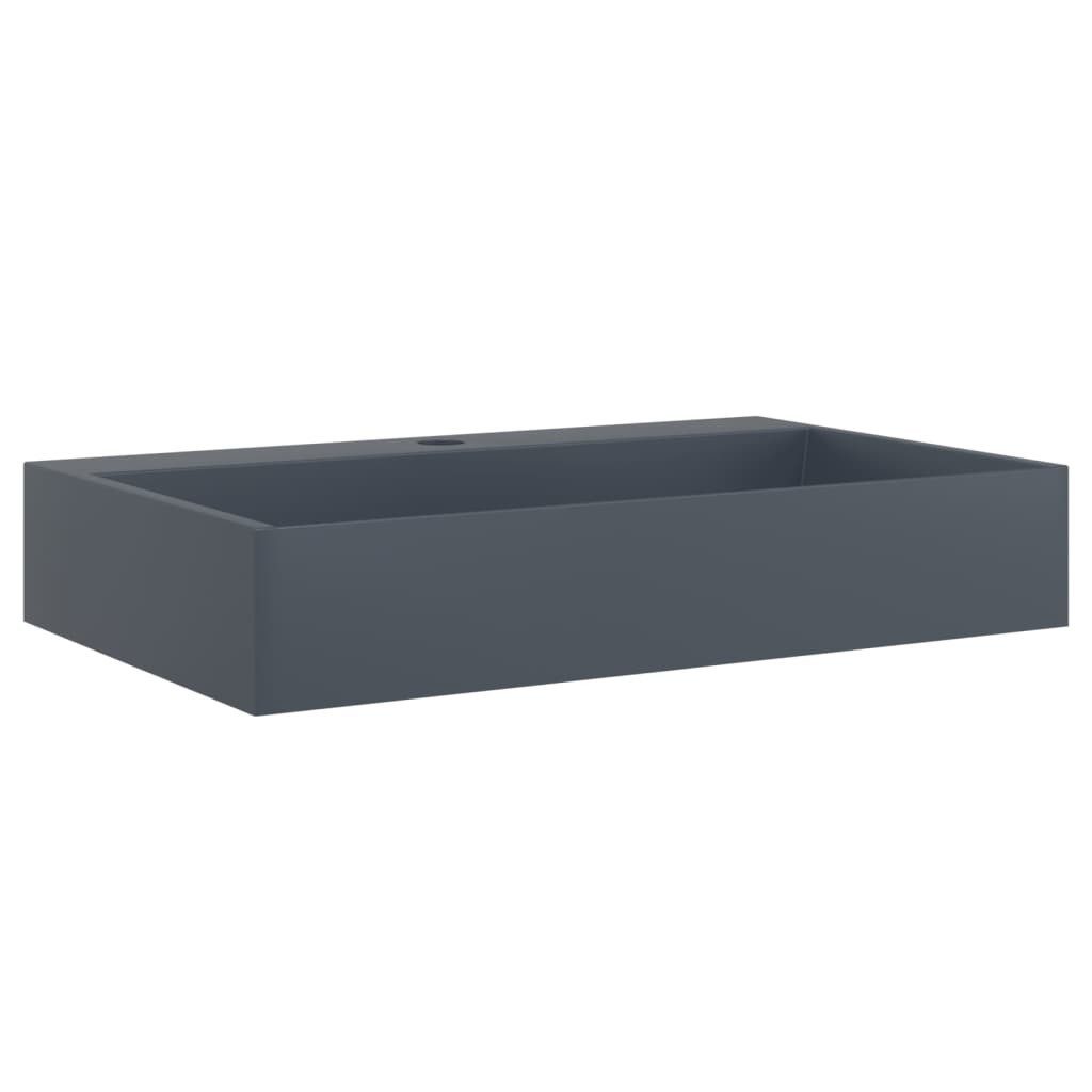 vidaXL Waschbecken Waschbecken 60x38x11 cm Mineralguss/Marmorguss Anthrazit