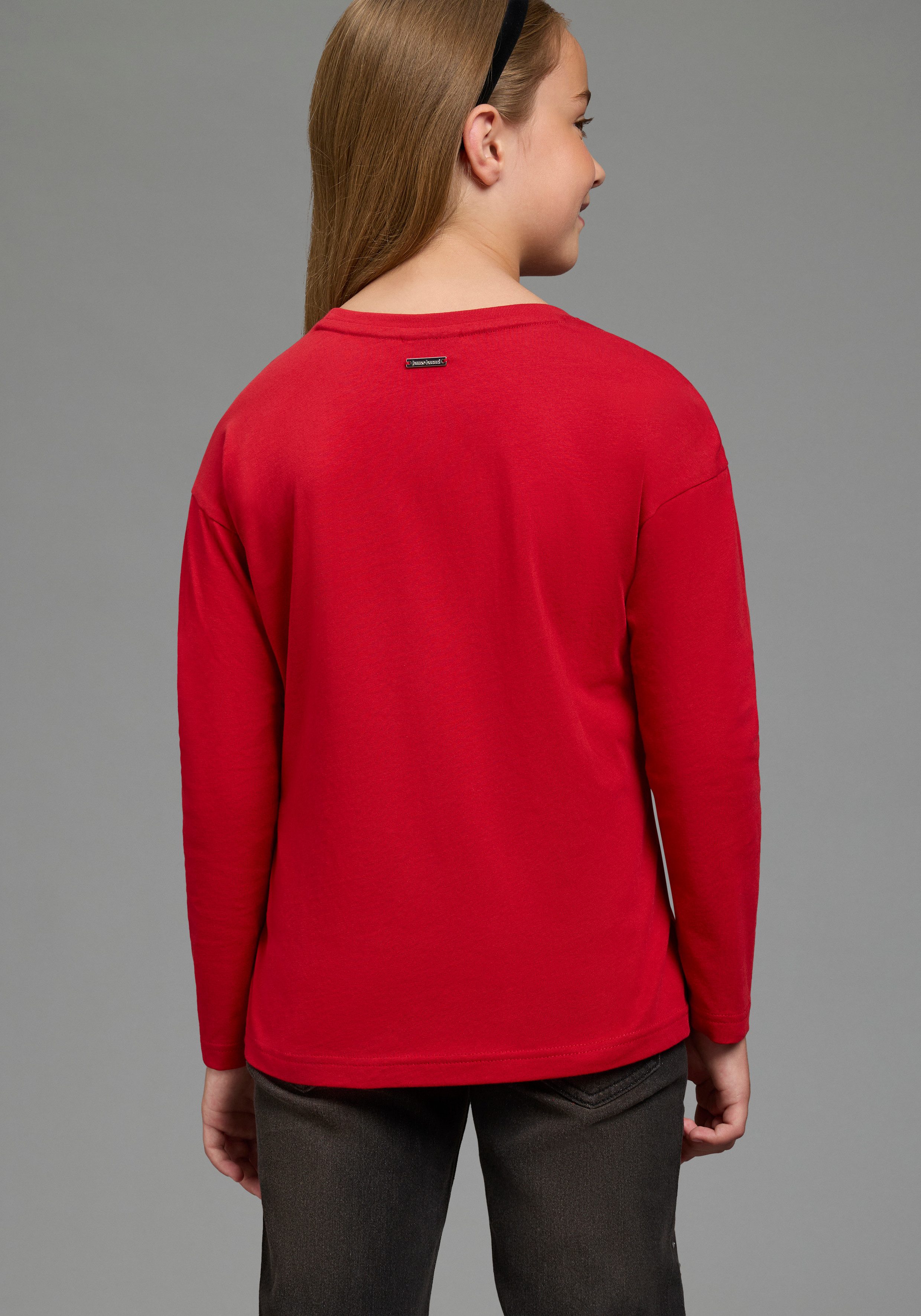 Bruno Banani Langarmshirt Shirt mit Paillettendetails für Mädchen Für TEENS, Langarmshirt mit Pailletten
