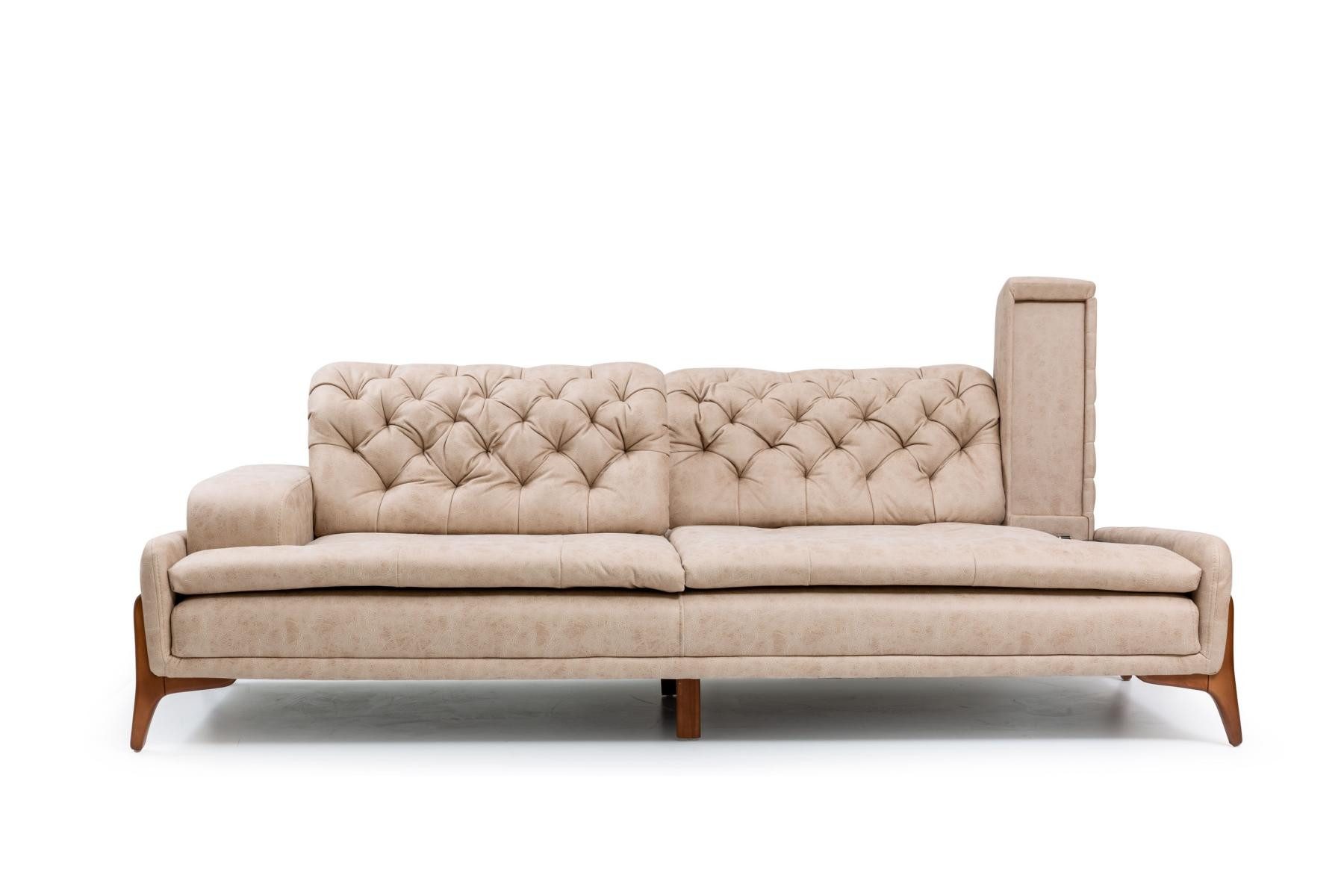 Xlmoebel 3-Sitzer Zeitgemäßes Sofa mit 3 Sitzen in Designer-Beige-Stil, 240 cm für das, 1 Teile, Hergestellt in Europa