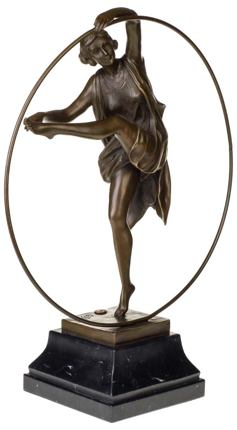 Aubaho Skulptur Bronzeskulptur Tänzerin im Antik-Stil Bronze Figur Statue - 47cm