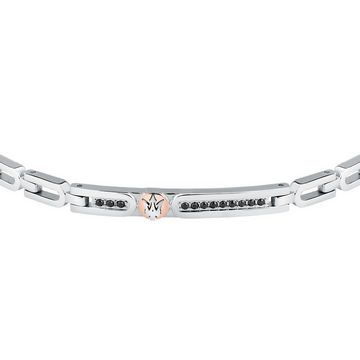 MASERATI Armband Bracelet IP BLACK CRYSTAL Herren 100% Edelstahl (1-tlg)