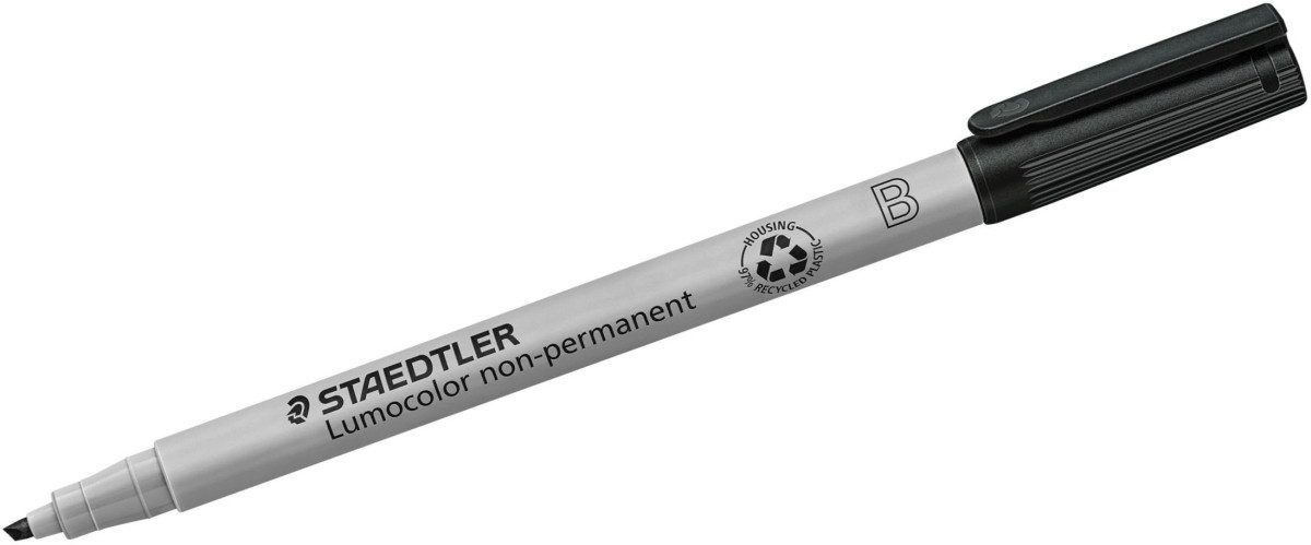 STAEDTLER Folienstift Folienstift Lumocolor B nonpermanent schwarz (10 Stück)