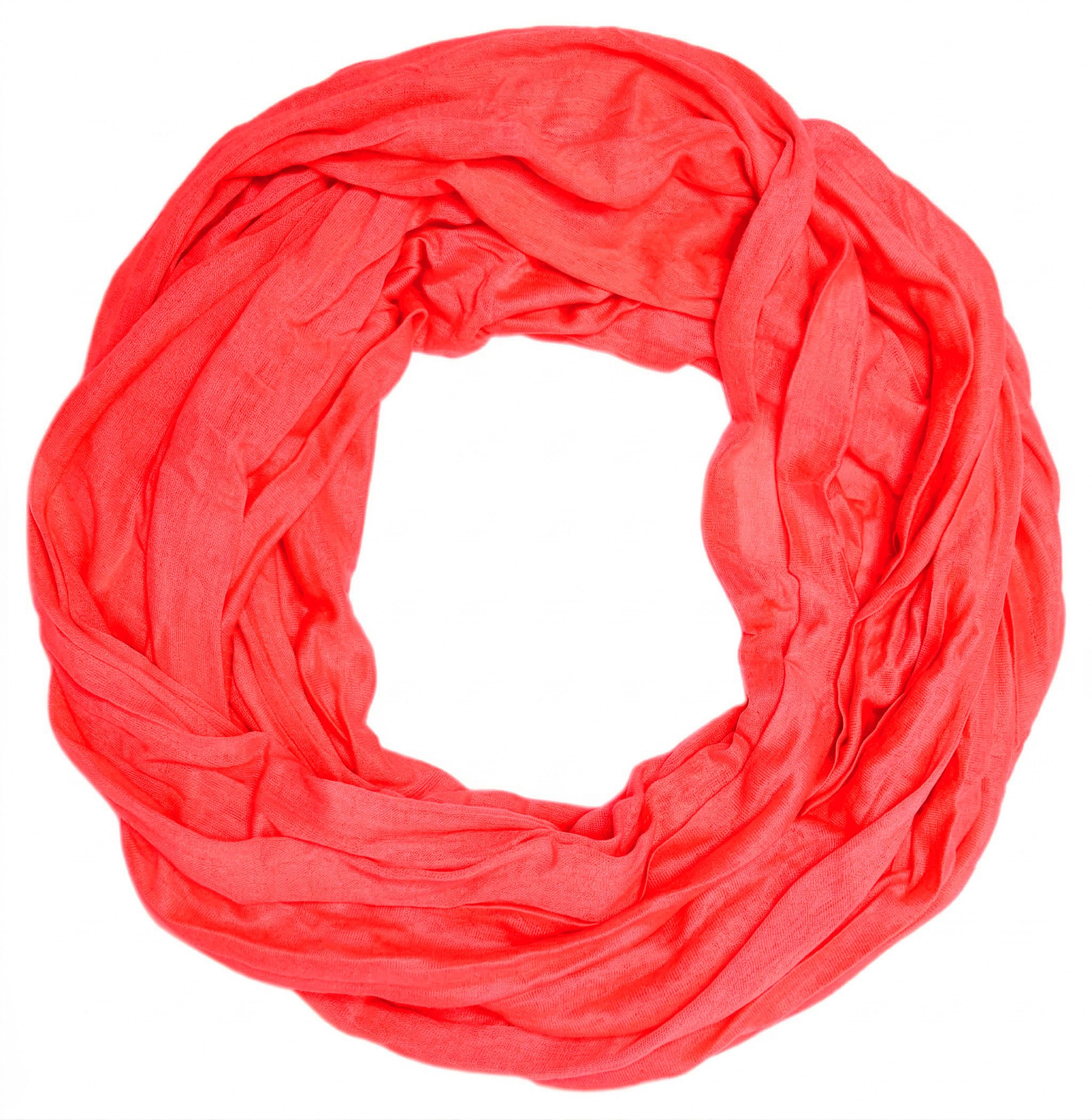 dy_mode Loop Damen Loopschal Schmaler Schlauchschal Rundschal Einfarbig, in Crinkle Optik, Unifarben