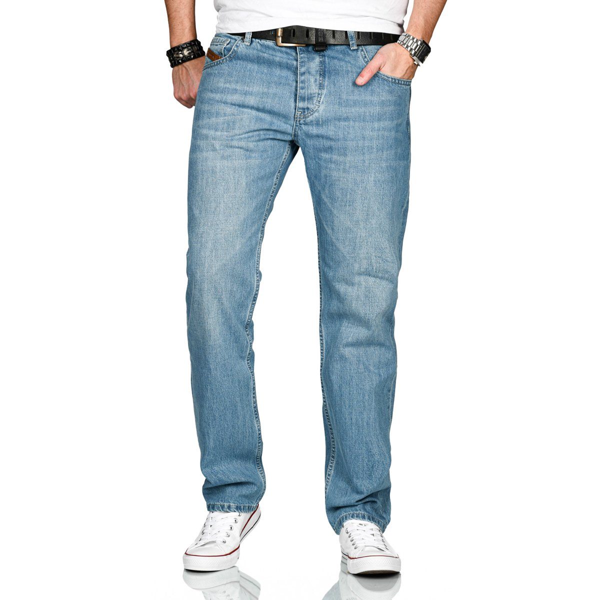 Alessandro Salvarini Comfort-fit-Jeans ASMarco mit geradem Bein AS200 - Hellblau