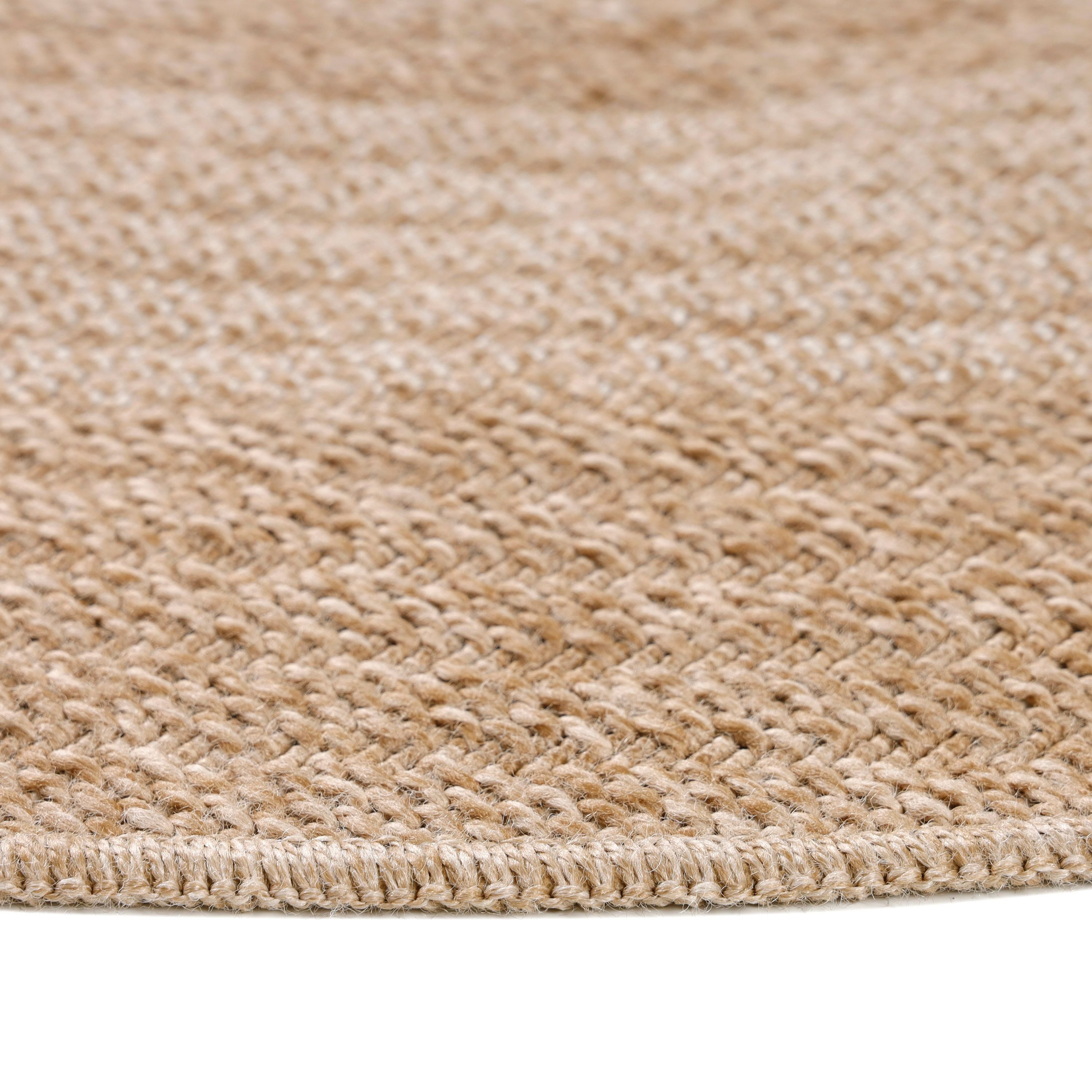 SIMPEX24 Outdoorteppich Vintage Design, Rund, Höhe: 5 mm, Runder Teppich Vintage Design Naturfarben für Terrassen Küchen Balkon