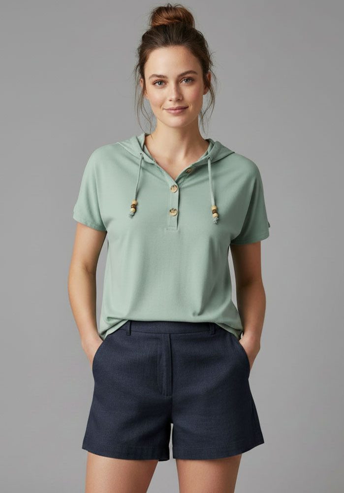 KangaROOS Shirtbluse figurumspielendes Blusentop, mit angeschnittenen Ärmeln