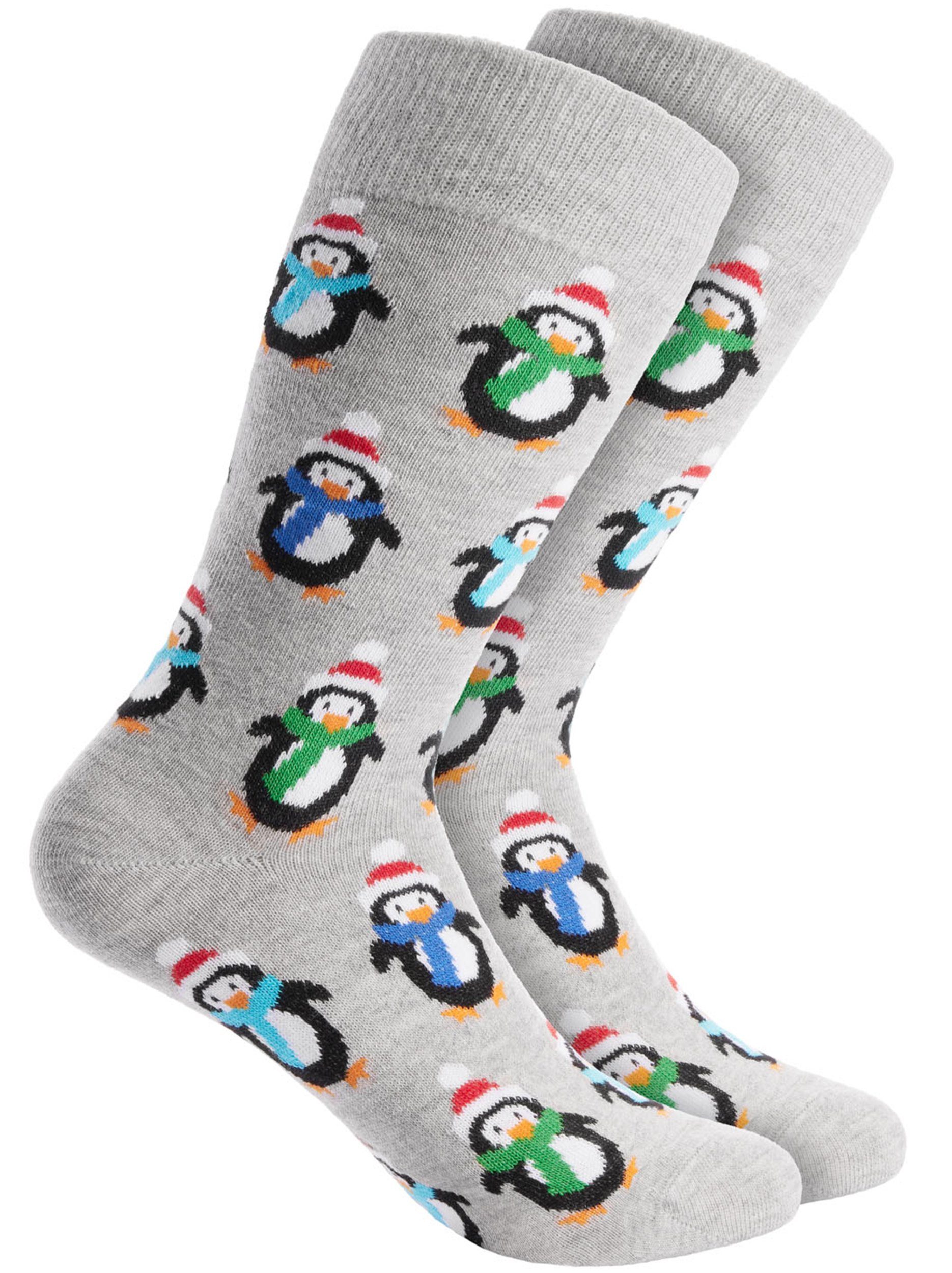 für Lustige Snowmies, und Baumwollsocken) Socken BRUBAKER with und Herren Bärte (3-Paar, Chillin - Damen Weihnachtssocken my Unisex Pinguine Socken