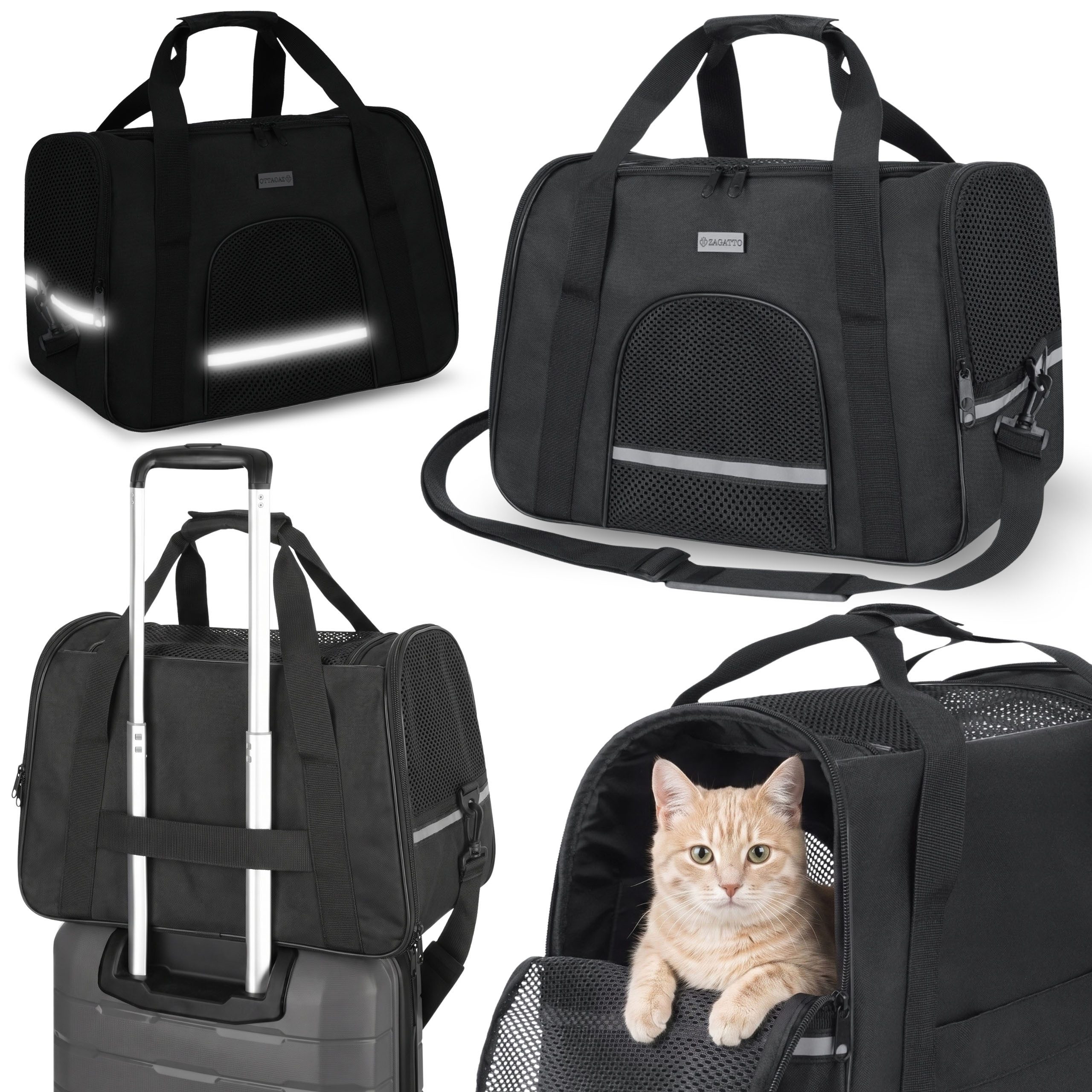 Sarcia.eu Tiertransporttasche ZAGATTO Tiertransportbox, Reisetasche für Hunde, 51 × 36 × 28 cm