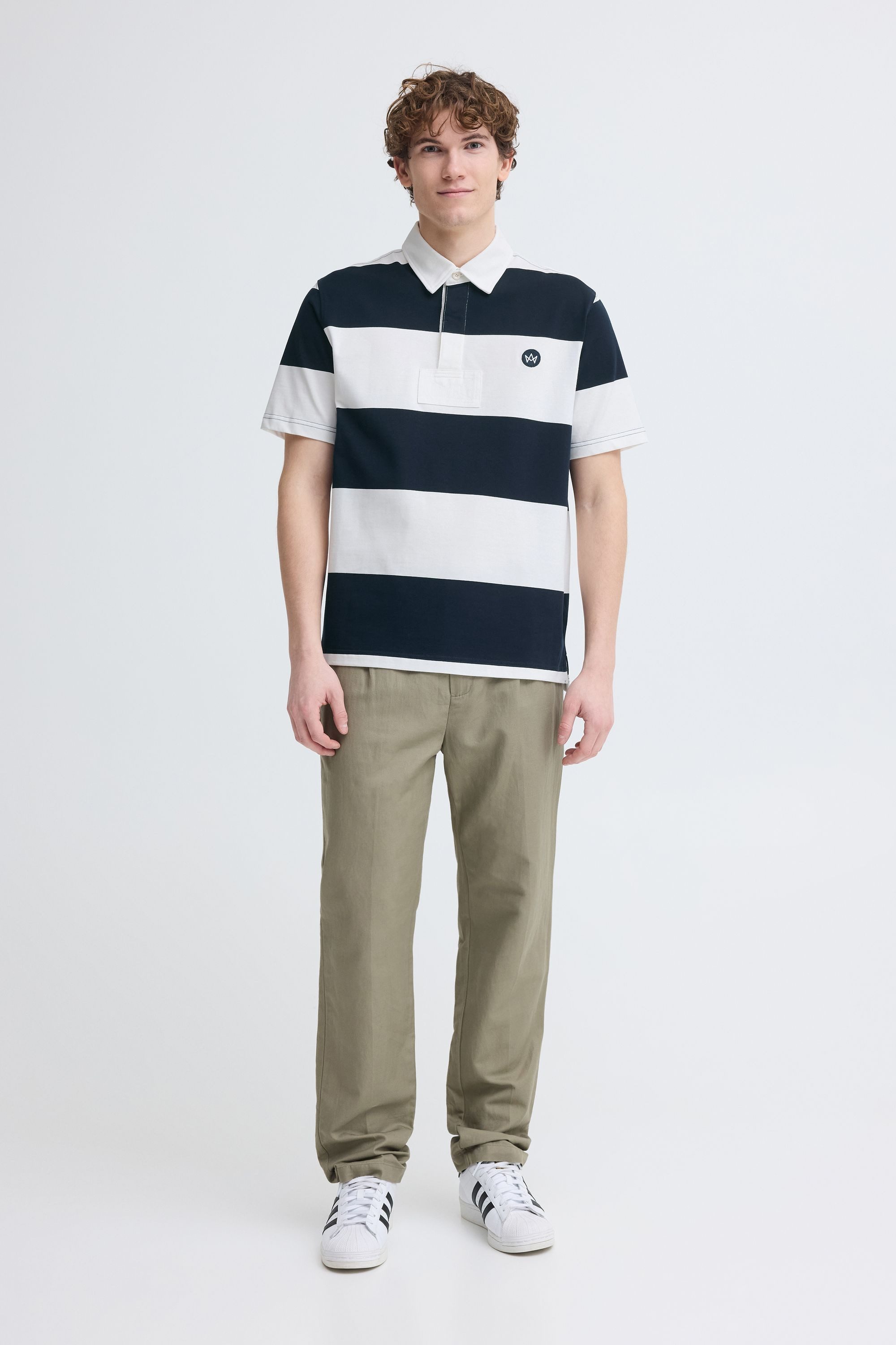 Kronstadt Poloshirt KSGrimmon Gestreiftes Poloshirt mit verdeckter Knopfleiste