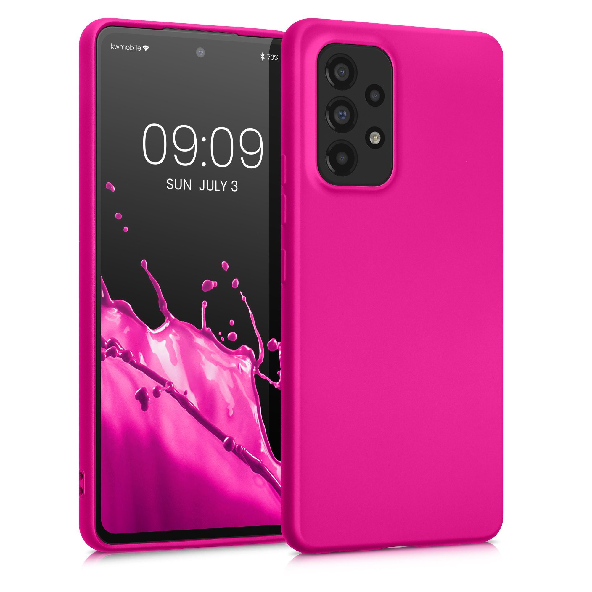 kwmobile Handyhülle Case für Samsung Galaxy A53 5G, Hülle Silikon metallisch schimmernd - Handyhülle Cover