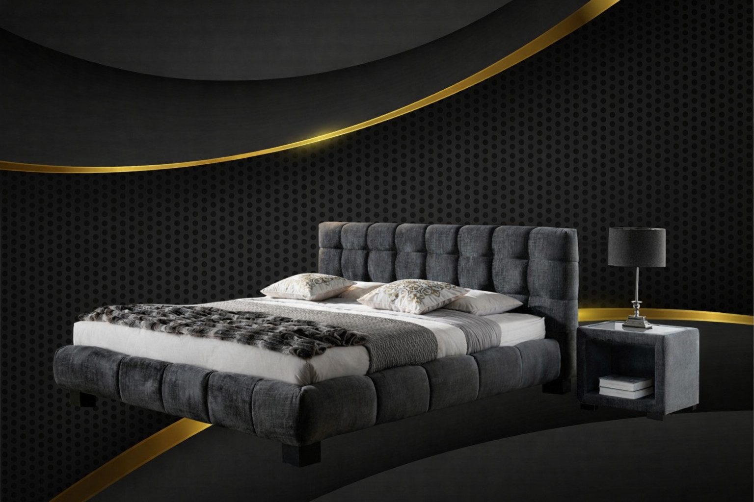Polsterbett Luxus Schlafzimmer Bett Klassisches Bettgestell Modernes Design