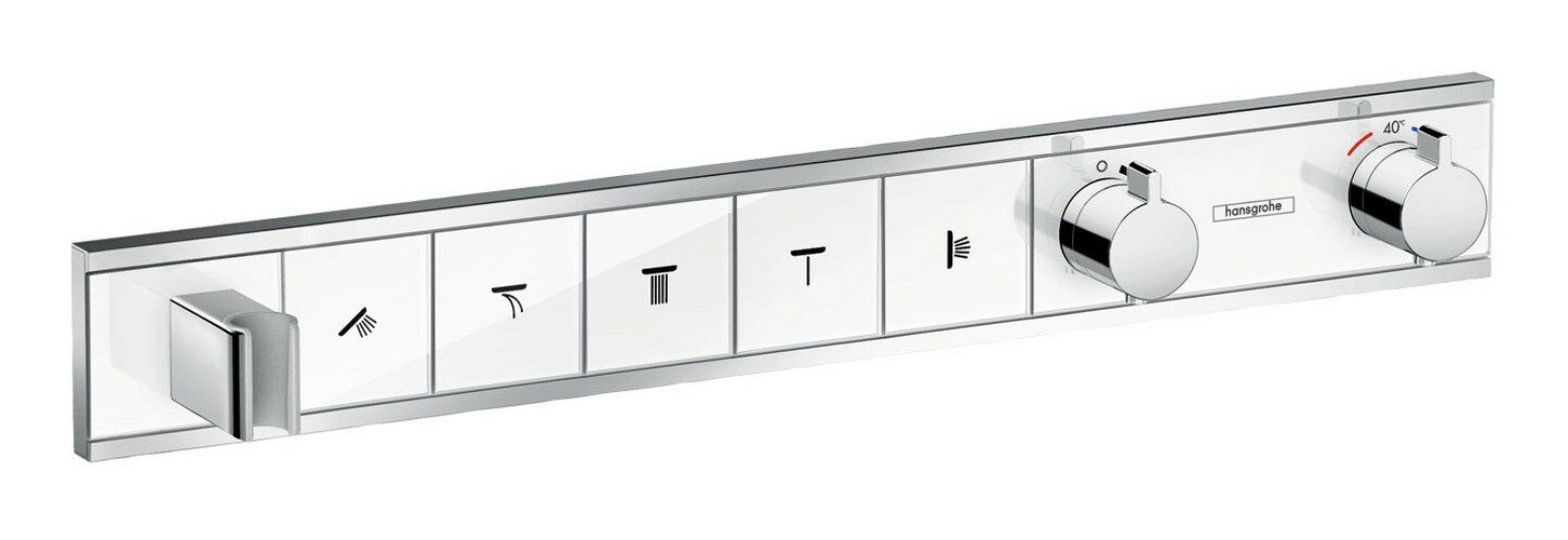 hansgrohe Brausethermostat RainSelect Für 5 Verbraucher mit integriertem Brausehalter Unterputz