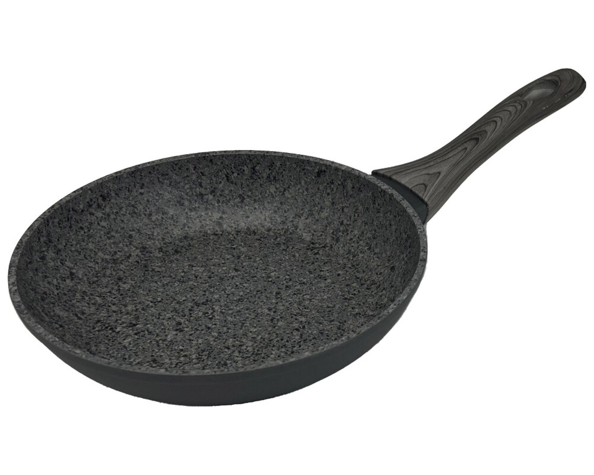 Michelino Bratpfanne in Schwarz mit Griff in Holzoptik für alle Herdarten