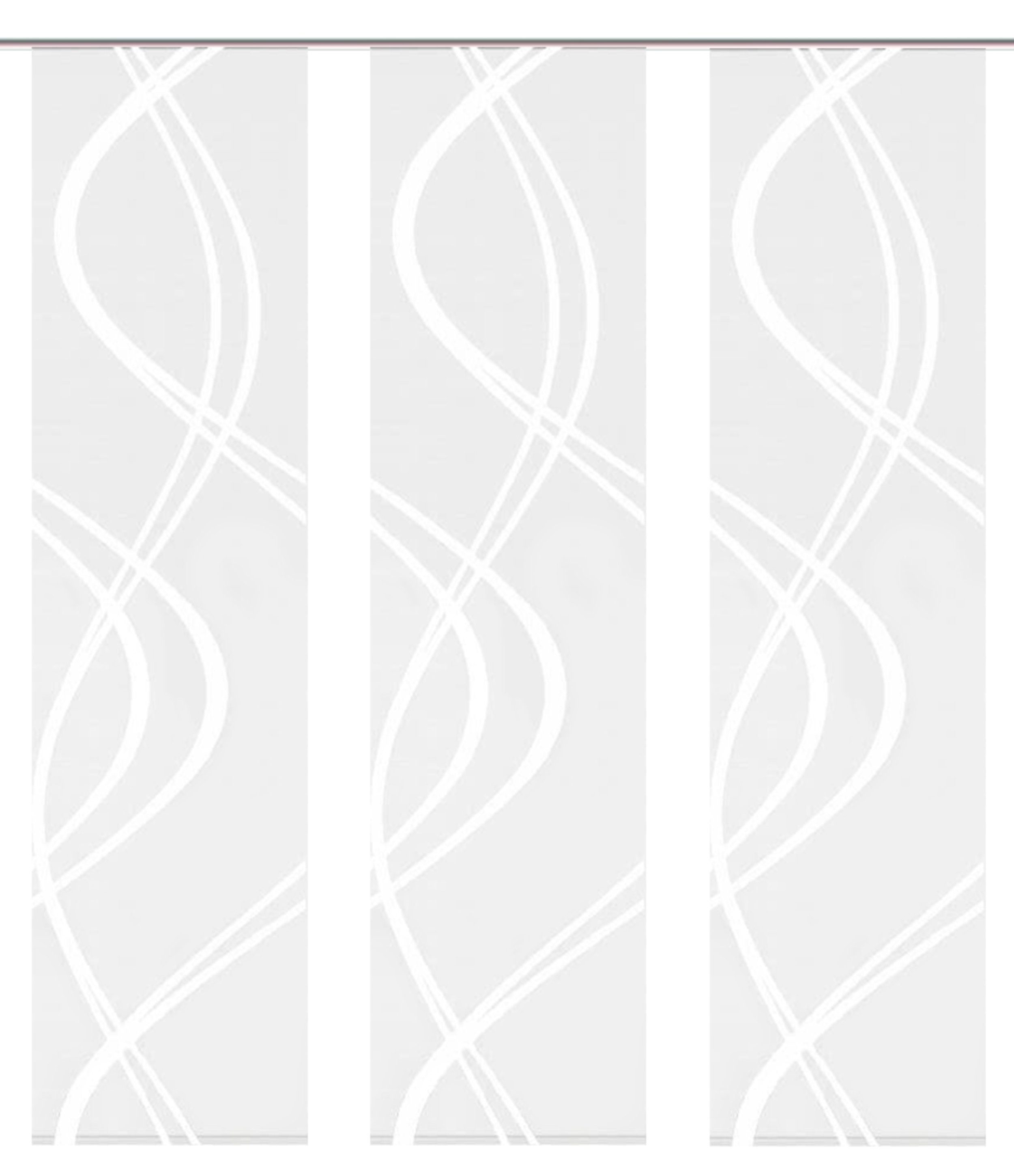 HOME WOHNIDEEN Schiebegardine Schiebevorhang TIBERIO aus Dekostoff und Voile mit Scherli 245 x 60 cm (3 St), Paneelwagen, blickdicht, Polyester