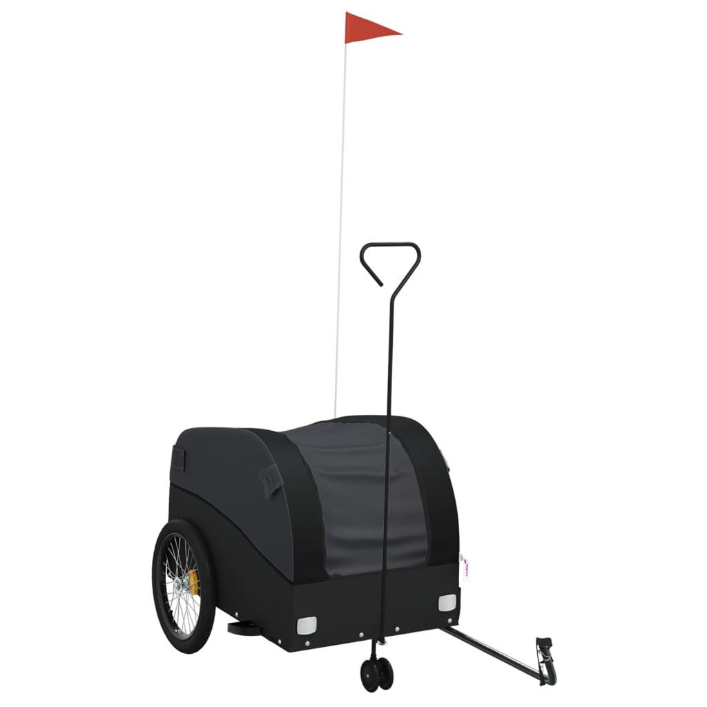 vidaXL Fahrradlastenanhänger Fahrradanhänger Schwarz 45 kg Eisen