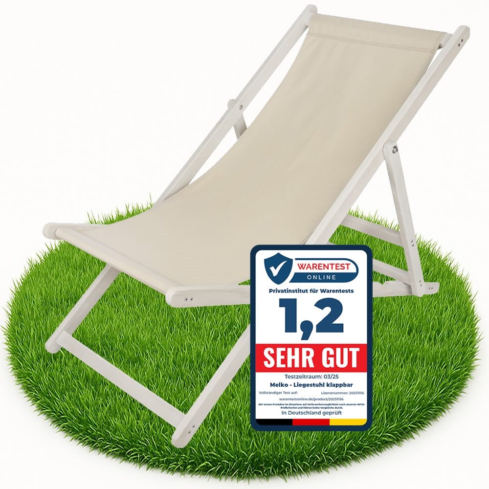 Melko Gartenstuhl Strandliege klappbar Liegestuhl Gartenliege Sonnenliege Balkon (Stück), inkl. Sicherung gegen ungewolltes Zusammenklappen