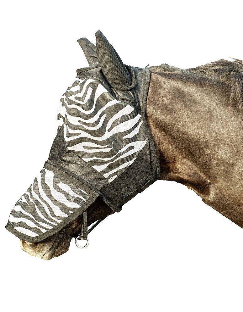 HKM Fliegenmasken Fliegenschutzmaske -Zebra- mit Nüsternschutz