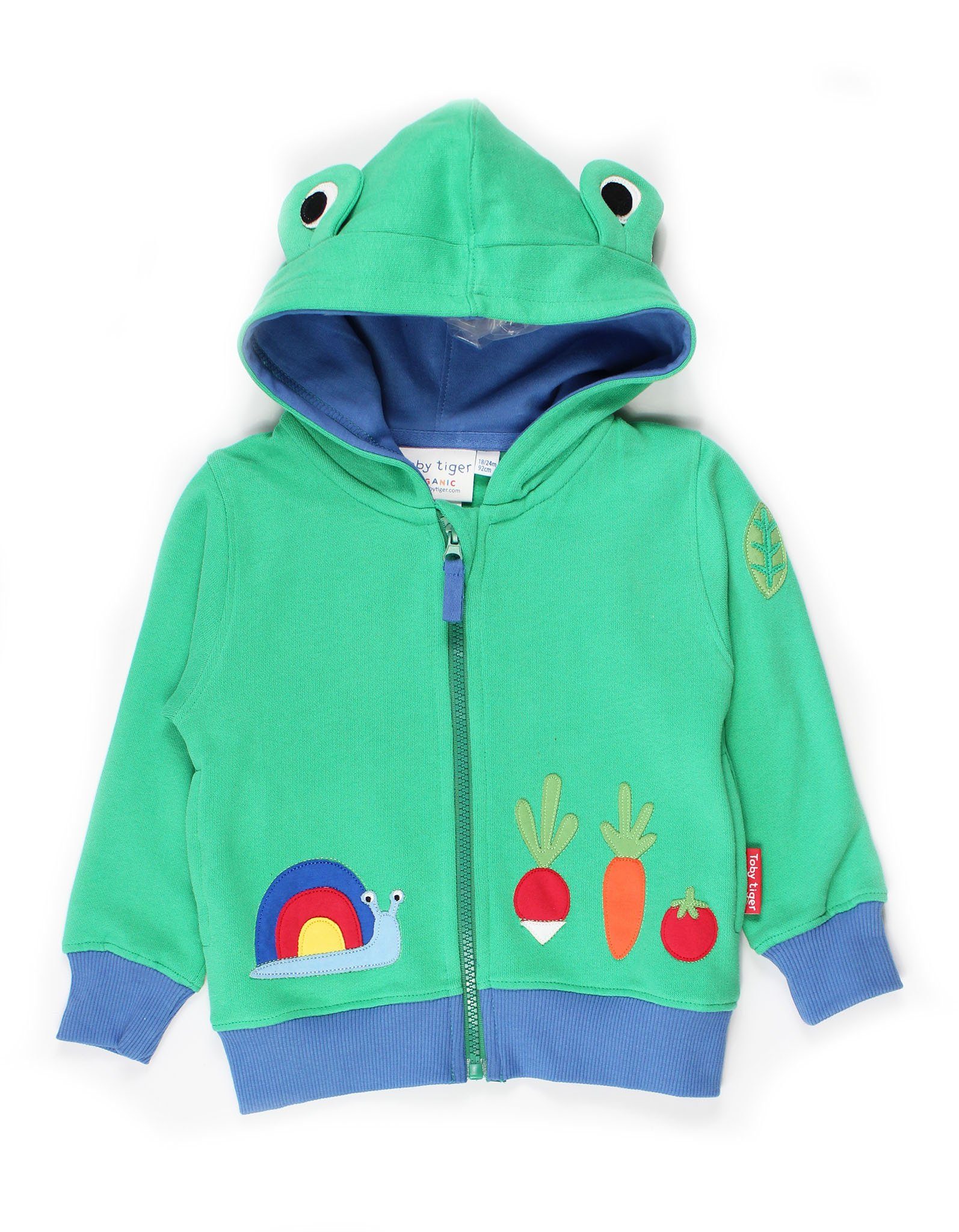 Tiger Frosch Sweatjacke Garten mit Applikation Toby Sweatjacke