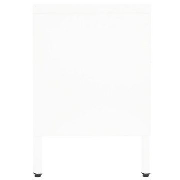 furnicato TV-Schrank Weiß 90x30x44 cm Stahl und Glas