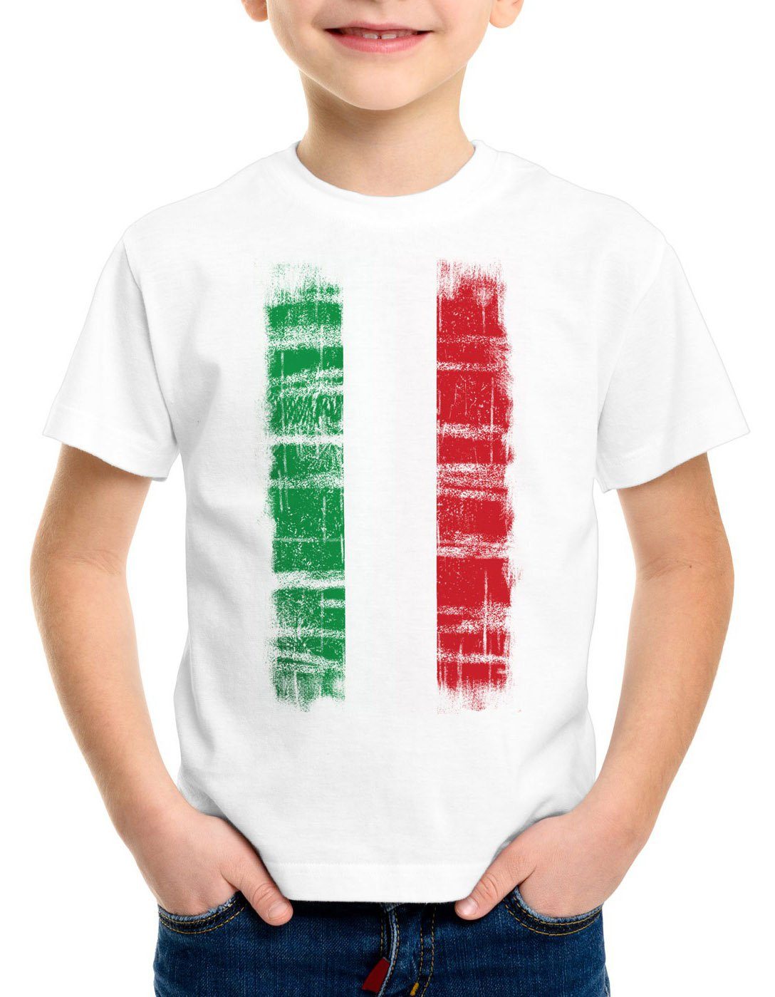 Italien Vintage style3 Kinder Print-Shirt Flagge T-Shirt