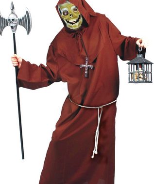 Karneval-Klamotten Zombie-Kostüm Herren Horror Kostüm Mönch braun Herrenkostüm, Männer Kostüm Kapuzenumhang Halloween Karneval