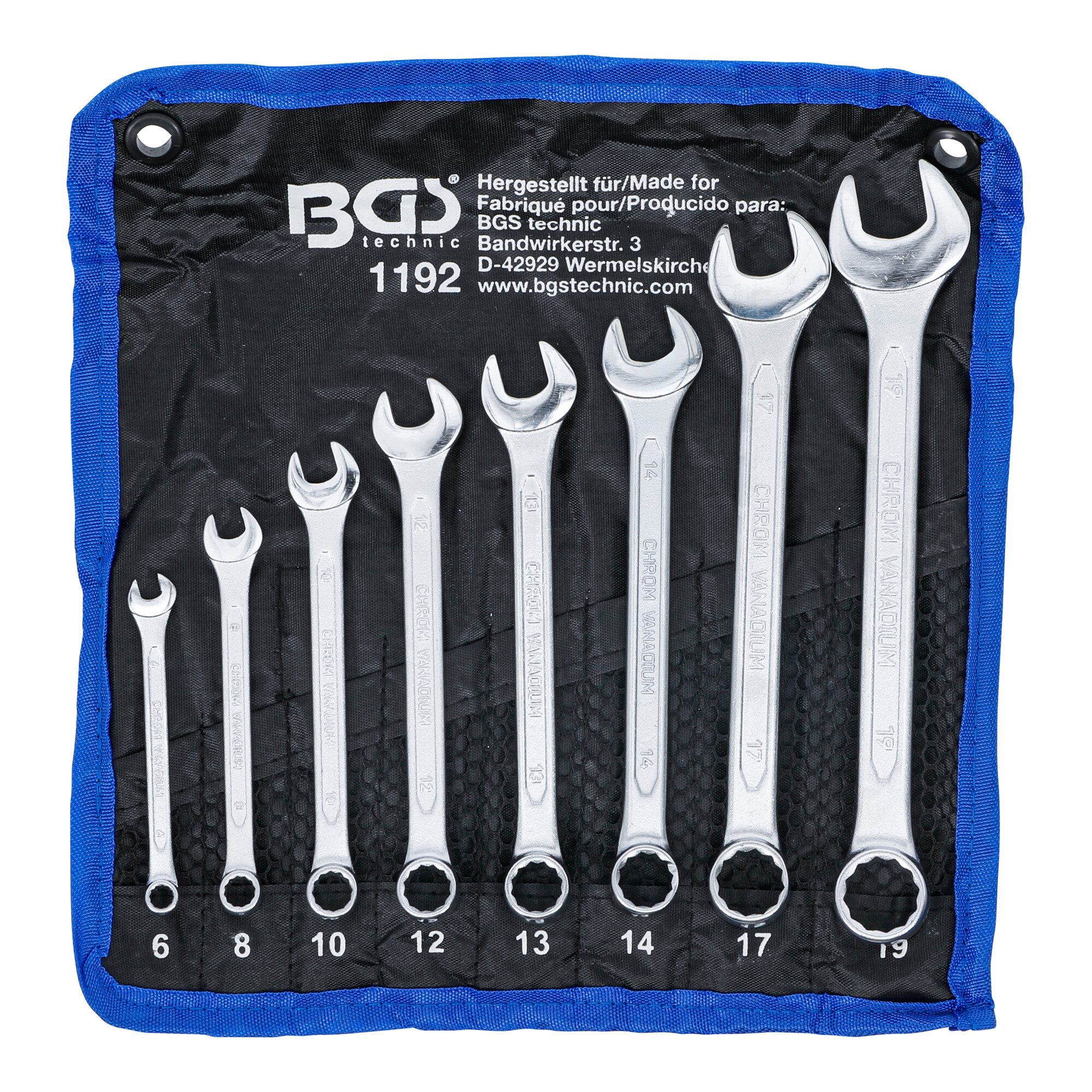 BGS technic Maulschlüssel BGS Maul-Ringschlüssel-Satz SW 6 - 19 mm 8-tlg.