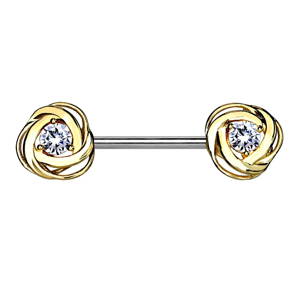 Taffstyle Intimpiercing Nippelpiercing Barbell mit Rosenblüten günstig online kaufen