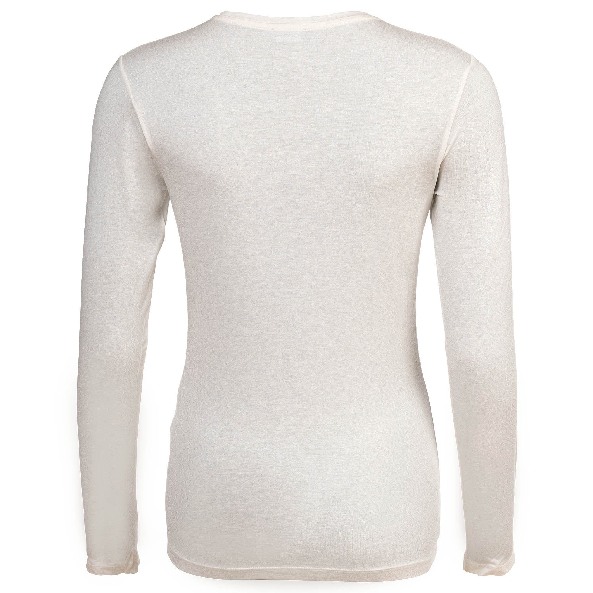 Emporio Armani T-Shirt Damen Longsleeve 1er Pack Viskose ESSENTIAL STUDS (Packung, 1er Pack)