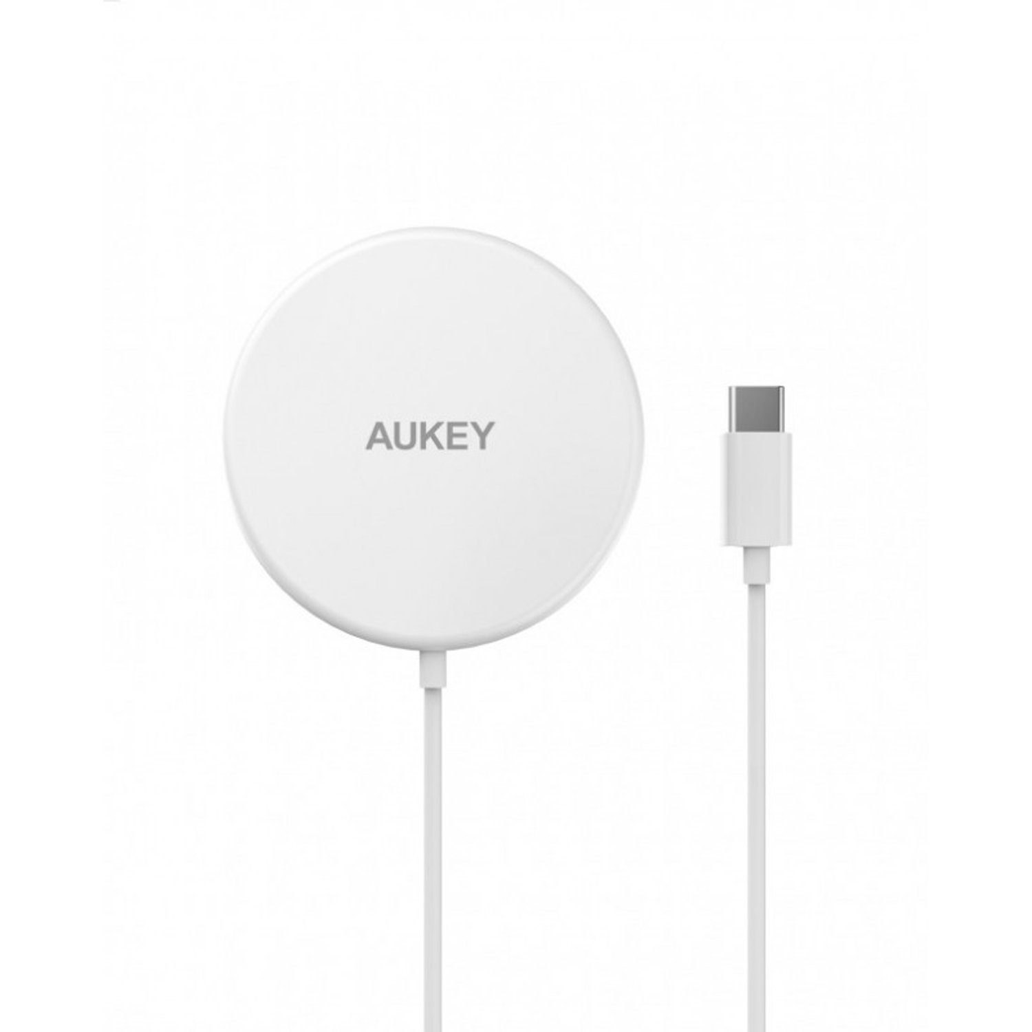 AUKEY Smartphone-Ladegerät (Drahtloses Ladegerät 15W Weiß)